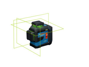 BOSCH Keresztvonalas lézer zöld GLL 80-33CG kofferban (1 x 3,0 Ah akku + USB-C kábel) IP65