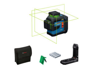 BOSCH Keresztvonalas lézer 3 x 360° zöld GLL 80-33CG + LB10 tartóval + USB-C kábel IP65