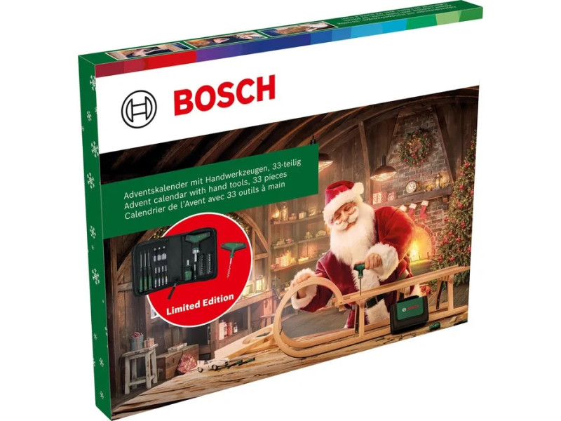 BOSCH Adventi kalendárium csomag 33 részes szerszámkészlettel és tárolótáskával