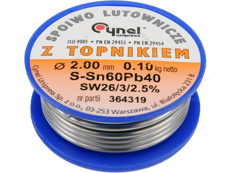 Forrasztó ón 2 mm 100 g