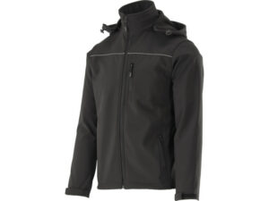 YATO Munkavédelmi softshell kabát kapucnival fekete XXL-es méret 3 zsebes