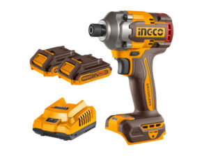 INGCO Akkus ütvecsavarozó 1/4" 285 Nm szénkefe nélküli 20 V (2 x 2,0 Ah akku + töltő)