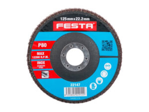 FESTA Lamellás csiszolókorong 125 x 22,2 mm / P80 inox