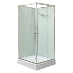 Polo White II szögletes fehér hátfalas zuhanykabin, akril zuhanytálcával, 80x80x195 cm-es méretben