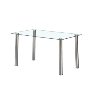 Berna 140 cm szögletes üveg étkezőasztal transparent