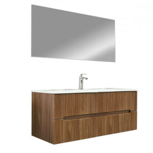 Trent 120 Fürdőszobabútor 1 medencés kerámia mosdóval tükörrel 60x120 cm sunset tölgy