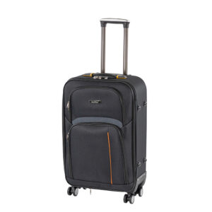 TraveLux light közepes bőrönd puha 68x45x25 cm fekete