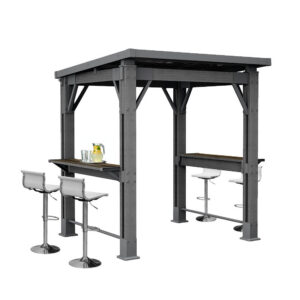 Kerti grill pavilon, pulttal, tetővel grafit