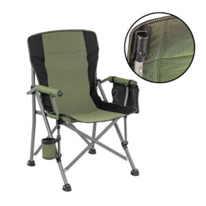 Leziter Comfort Plus karfás horgász szék pohártartóval zöld