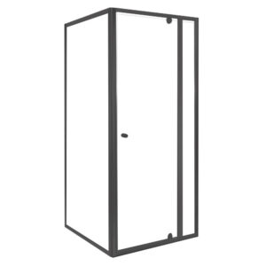Flexi sarokba szerelhető szögletes zuhanykabin 80x80 cm zuhanytálca nélkül fekete