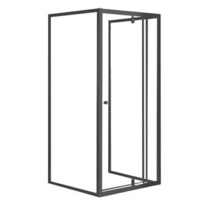 Flexi falsíkra szerelhető aszimmetrikus zuhanykabin 80x90 cm zuhanytálca nélkül fekete