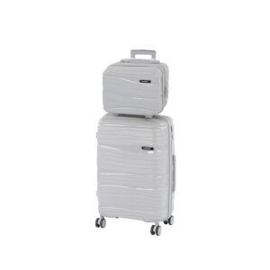 TraveLux Voyager III gurulós bőrönd szett szürke