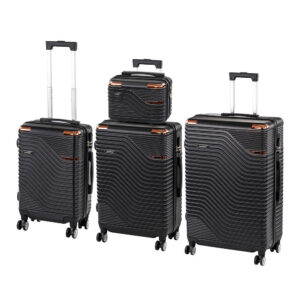 TraveLux Urban XXIV gurulós bőrönd szett fekete