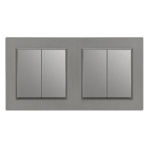 Nova kettős csillárkapcsoló 10A 250V 105 szürke kerettel