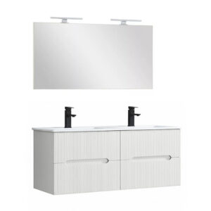 Trent Fürdőszobabútor 120 cm kerámia mosdóval tükörrel 60x120 cm fehér