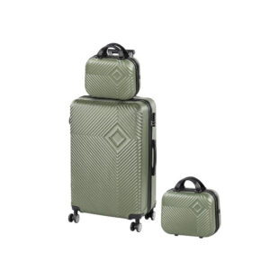 TraveLux Pro XIV gurulós bőrönd szett olajzöld