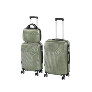 TraveLux Pro XVII gurulós bőrönd szett olajzöld