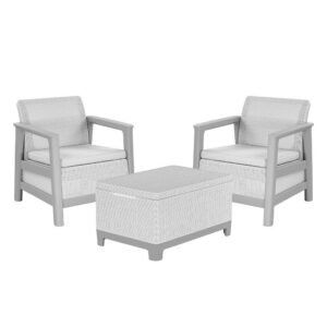 Scandi Balcony linea set kerti bútor garnitúra hamuszürke-világosszürke
