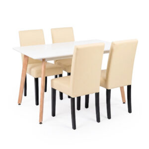 Verona 120 4+1 étkező garnitúra fehér-bézs