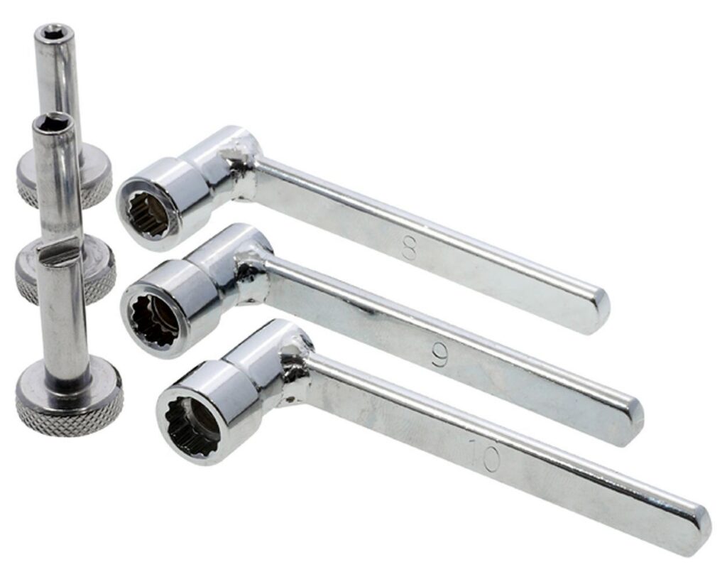 BUZZETTI szelepállító szerszámkészlet, 3 adapterrel (8, 10 mm)