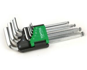 TOPTUL 9 részes imbuszkulcs készlet 1.5mm, 2mm, 2.5mm, 3mm, 4mm, 5mm, 6mm, 8mm, 10mm szerszám, univerzális robogóhoz, mopedhez, motorkerékpárhoz, Vesp