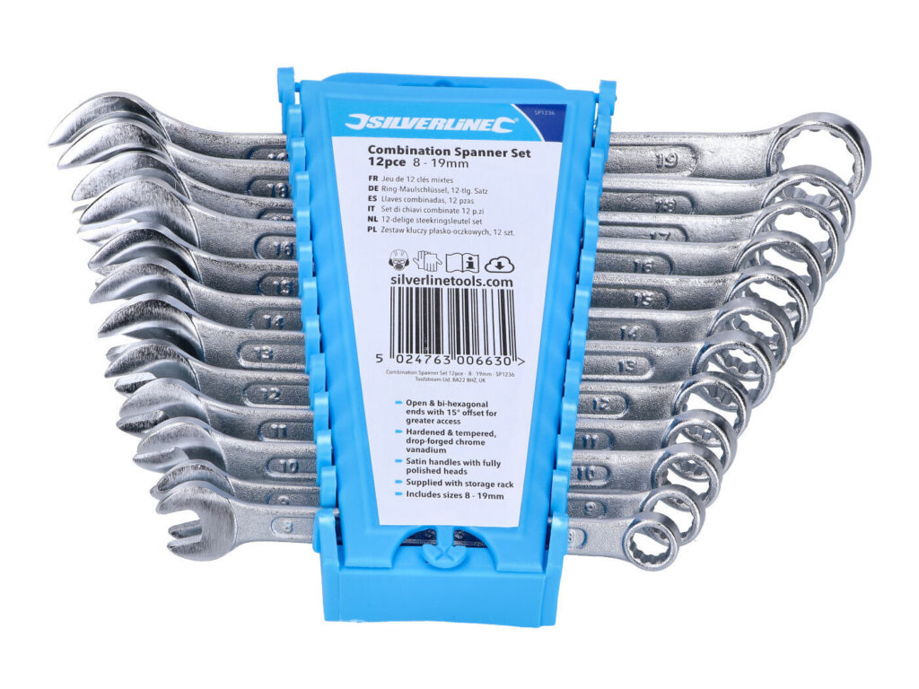 Silverline 12 darab metrikus 8-19mm-es metrikus csavarkulcs készlet