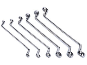 Silverline Gyűrűs kulcskészlet kurblival, 6-17mm 6 darab