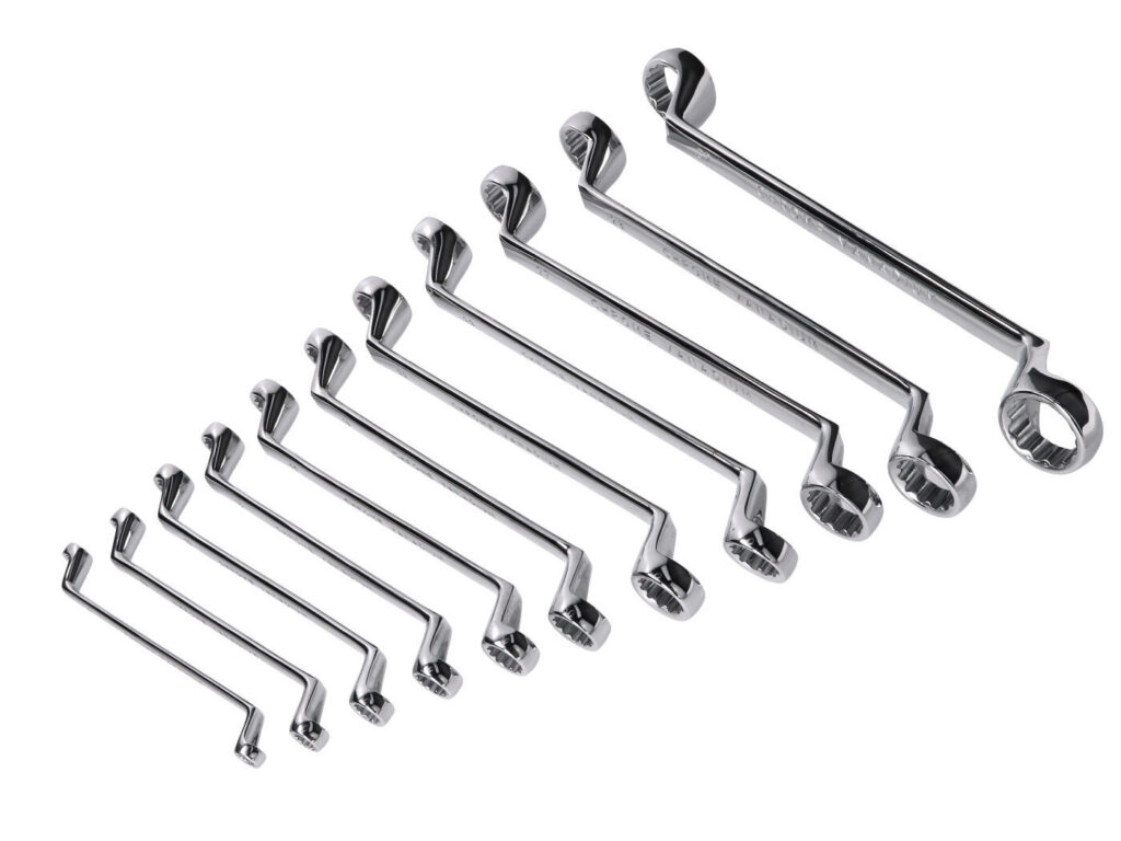 Silverline Gyűrűs kulcskészlet kurblival, 6-32mm 12 darab