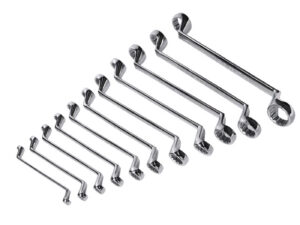 Silverline Gyűrűs kulcskészlet kurblival, 6-32mm 12 darab