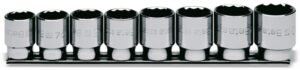BETA 8 darabos 1/2'' 12 pontos dugókulcs készlet tartóval
