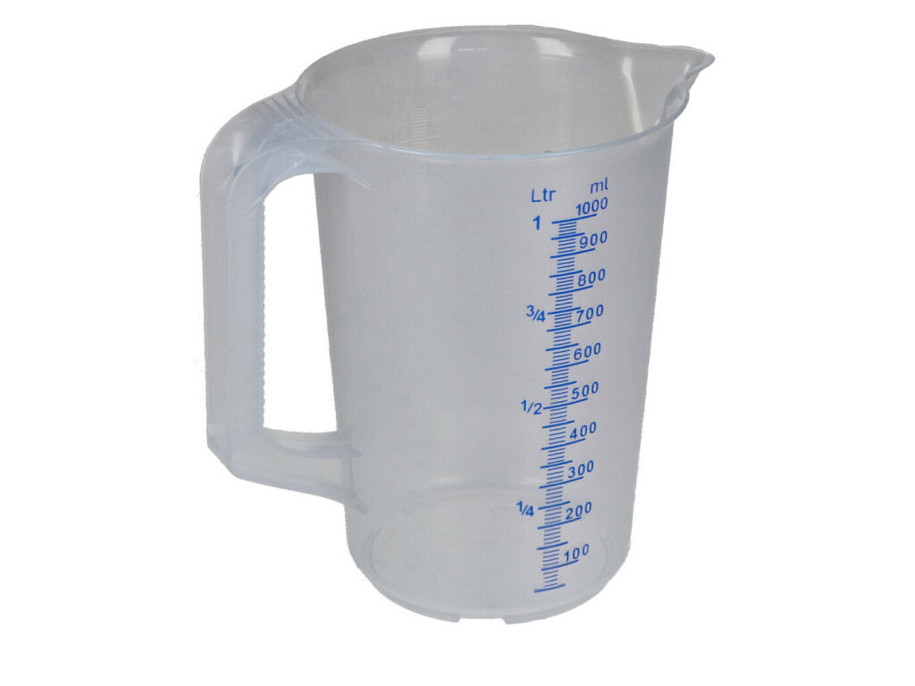 251928 Átlátszó műanyag mérőpohár 1000 ml