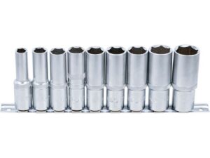 BGS technic hosszú dugókulcs készlet, 9 részes, metrikus, 1/2 col, 10-24 mm