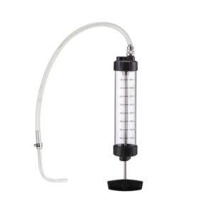 PRESSOL szénhidrogén fecskendő, áttetsző, 500 ml, skálázott, tömlővel és hajlított csőrrel (darabra értékesítve)