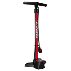 ZEFAL Profil Max FP30 padlópumpa, acél test, műgyanta talp, piros, 12 bar nyomásmérővel, VP-VS csatlakozó, tartozékokkal