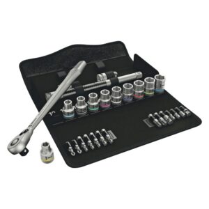 WERA 8100 Zyklop Speed racsnis készlet - 1/2" meghajtás, metrikus, bitfejekkel (28 darabos szett) - Német szerszám műhelyhez