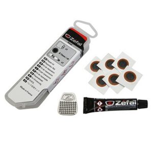 ZEFAL kerékpár belső javítókészlet országúti kerékpárhoz dobozban (4 db 15 mm-es folt + 5 g ragasztó + dörzspapír) használati útmutatóval