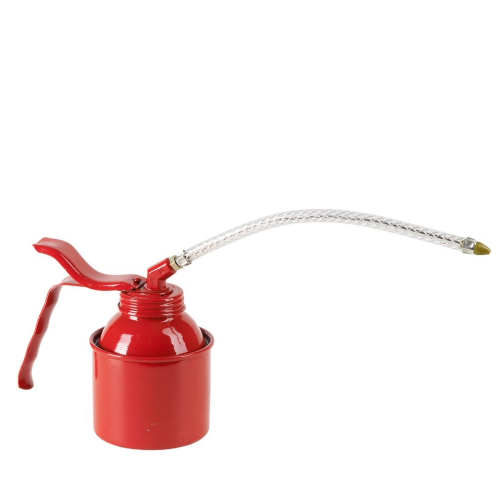 PRESSOL fém olajozó, piros, 250 ml, flexibilis csőrrel (210 mm), egységcsomag