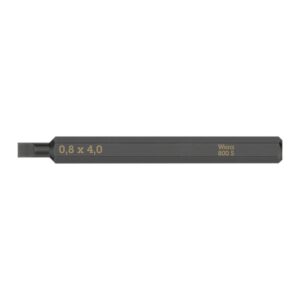 WERA 800 S 1-4 behajtó csavarhúzóhoz ütésálló lapos bit 0,8x4 mm, 70 mm hossz (darabra értékesítve) – Német műhelyszerszám