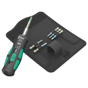 WERA 7515-7 Kraftform Safe Torque Speed 1/4” dinamometrikus csavarhúzó, 2-6 Nm, fekete-zöld (7 részes készlet, német műhelyminőség)