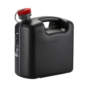 PRESSOL Benzines kanna, polietilén, fekete, flexibilis kiöntővel, 10L (skálázott)