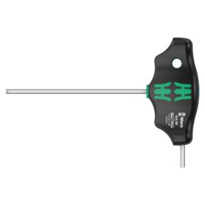 WERA 454 T-markolatú hatszögkulcs, 3x100 mm, fekete-zöld, német márka, műhelyekhez, egyesével