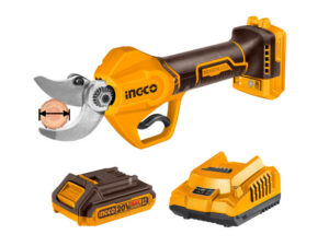 INGCO Akkus metszőolló 30 mm szénkefe nélküli 20 V (1 x 2,0 Ah akku + töltő)