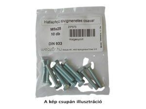 Hatlapfejű tövigmenetes csavar DIN 933 horganyzott M8x25 (10 db)