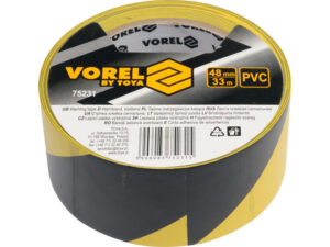 VOREL Jelzőszalag öntapadós fekete-sárga 48 mm x 33 m PVC