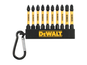 DEWALT Bithegy készlet karabínerrel 10 részes 1/4" Hex (PZ1x2, PZ2x6, PZ3x2 / 57 mm) FLEXTORQ