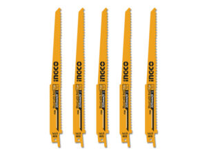 INGCO Szablyafűrészlap 225 mm 6 TPI szöges fára BIM (5 db)